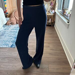 american apparel High waisted navy flowy wide leg pants size medium